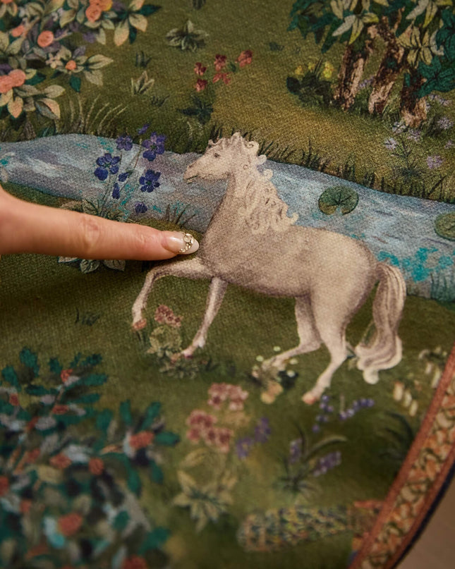 Animal World Cashmere Knit Hand-Painted Table Runner - 2026 Edition