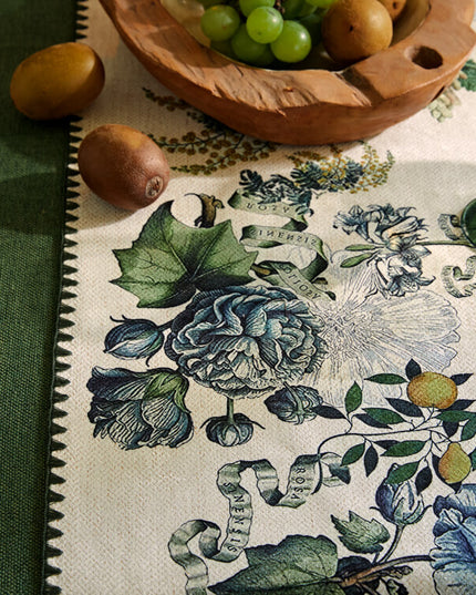 Retro Fringe Greenery Christmas Table Runner