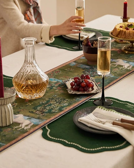 Animal World Cashmere Knit Hand-Painted Table Runner - 2026 Edition