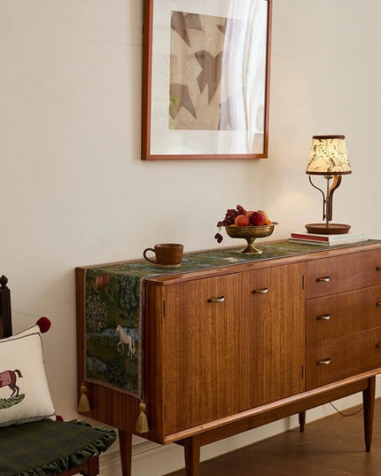 Animal World Cashmere Knit Hand-Painted Table Runner - 2026 Edition