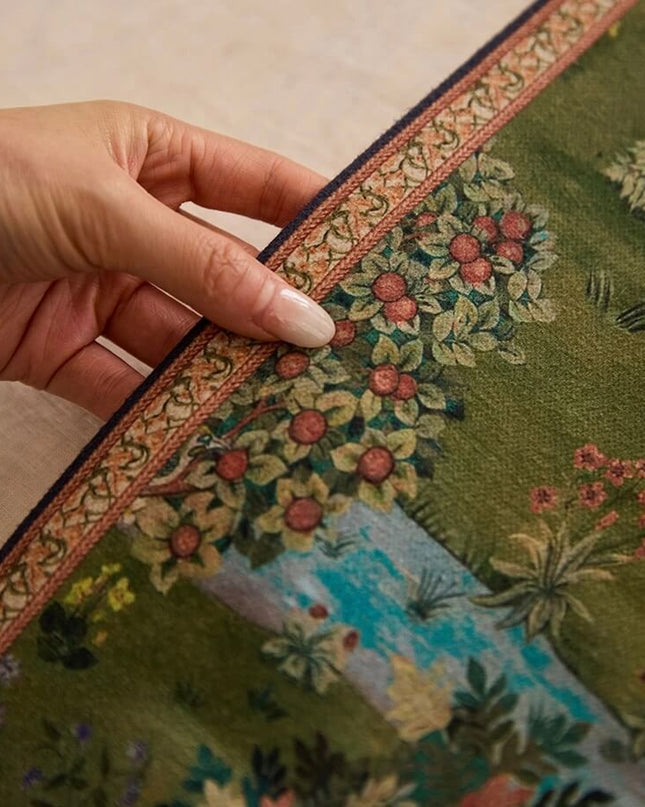 Animal World Cashmere Knit Hand-Painted Table Runner - 2026 Edition