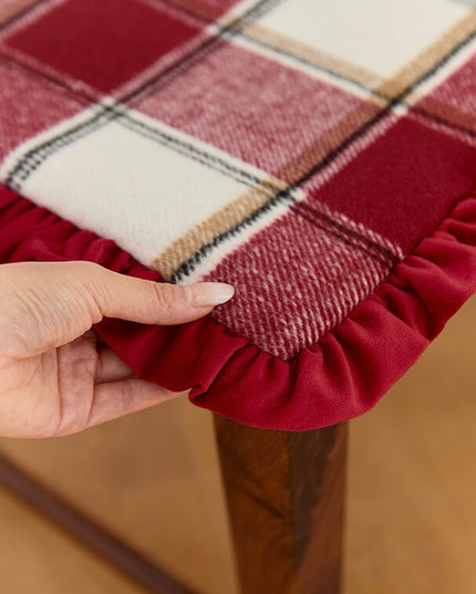 Retro Cotton-Linen Striped Plush Chair Cushion