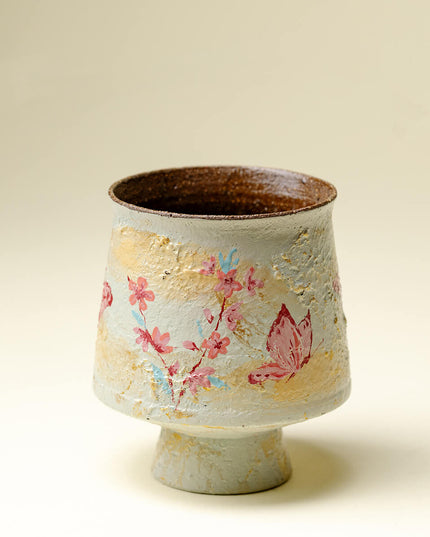 Hand-Painted Butterfly Garden Ceramic Cup - 9 Unique Butterfly Designs