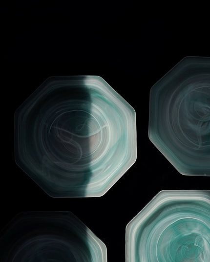 Cloudy Crystal Glass Dinner Plate