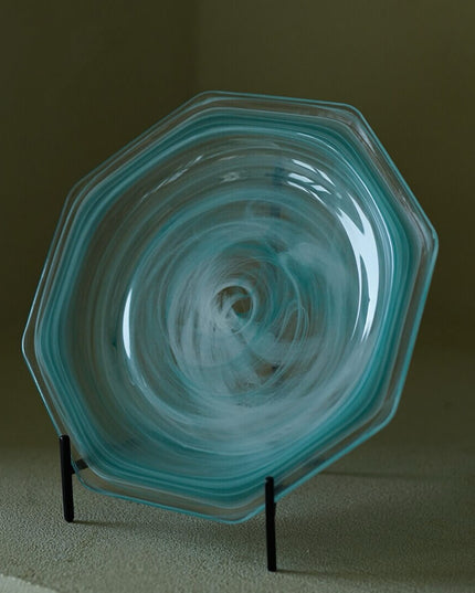 Cloudy Crystal Glass Dinner Plate