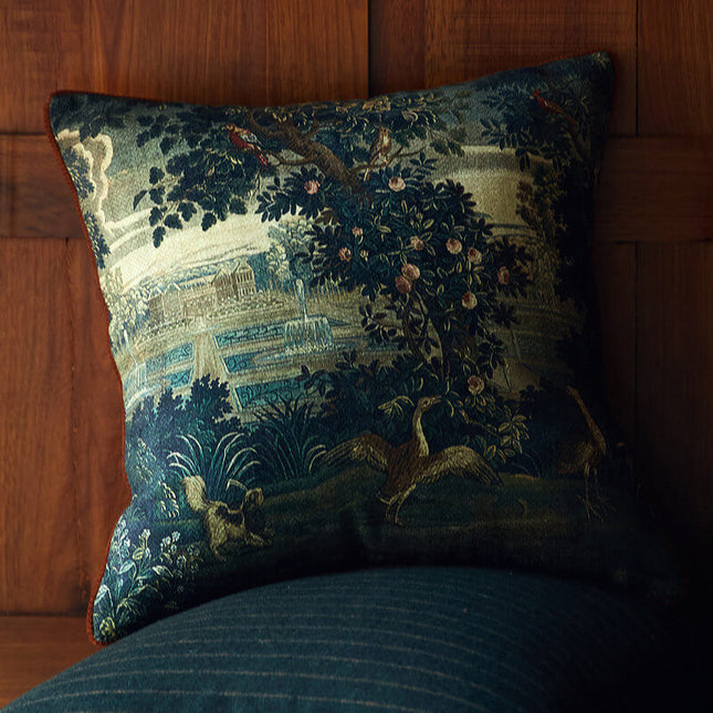 17th Century Emerald Green Wool Cushion Cover