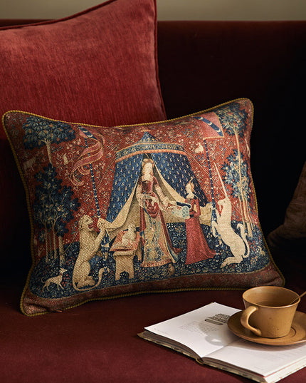 Medieval Unicorn Wool Cushion Cover