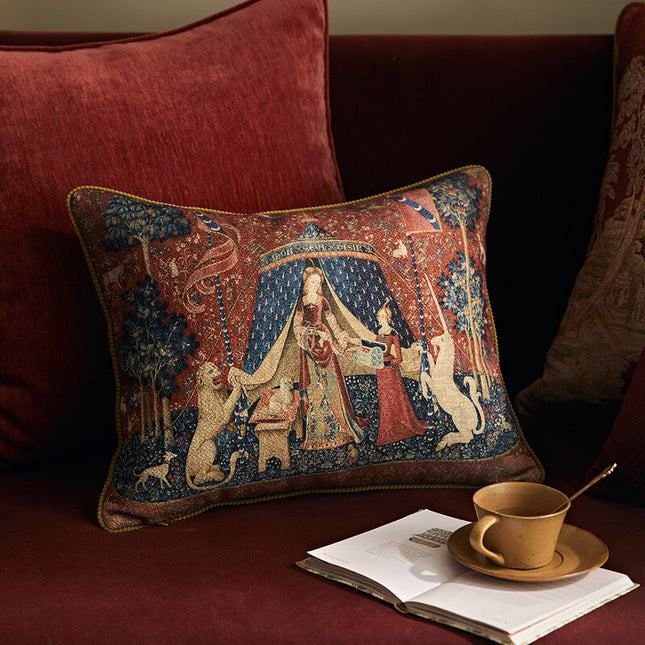 Medieval Unicorn Wool Cushion Cover