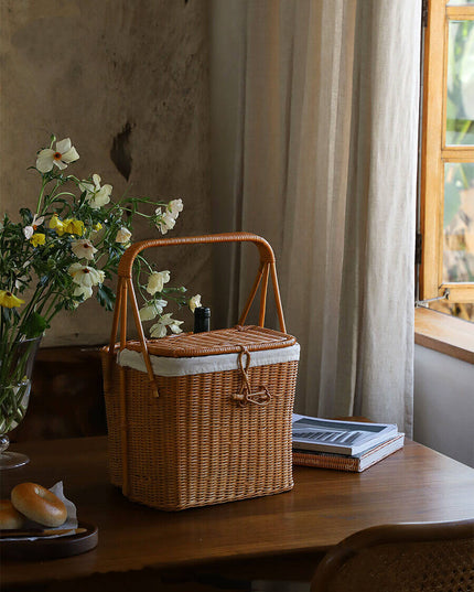 Outdoor Picnic Natural Plant Handmade Rattan Basket