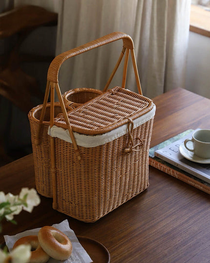 Outdoor Picnic Natural Plant Handmade Rattan Basket