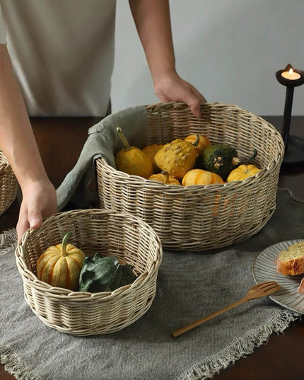 Natural Plant Rattan Storage Basket Round Basket