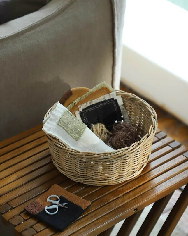 Natural Plant Rattan Storage Basket Round Basket