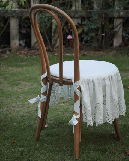 Retro Lace Ballet Bow Chair Cushion