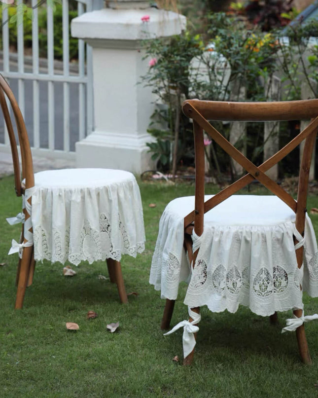 Retro Lace Ballet Bow Chair Cushion