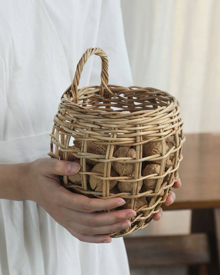 Rattan Wall Storage Organizer Basket Set