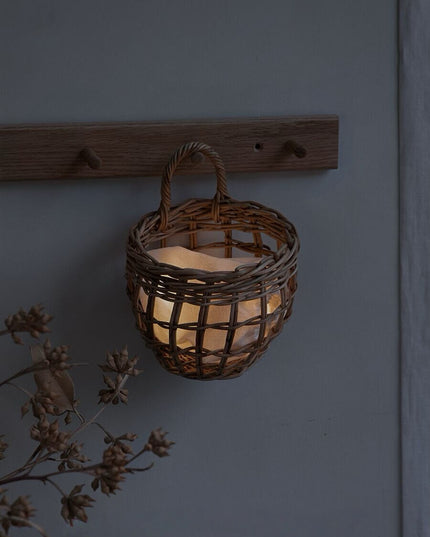 Rattan Wall Storage Organizer Basket Set