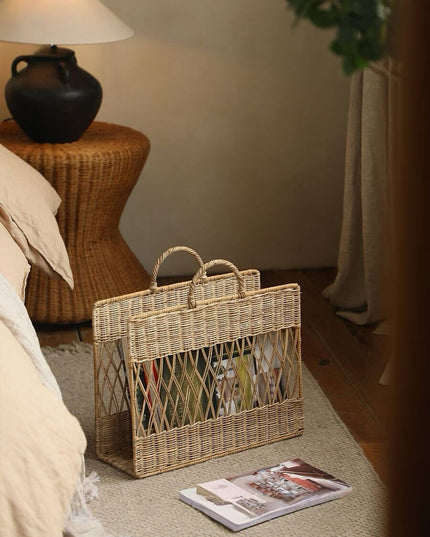 Rattan Botanical Magazine Storage Basket