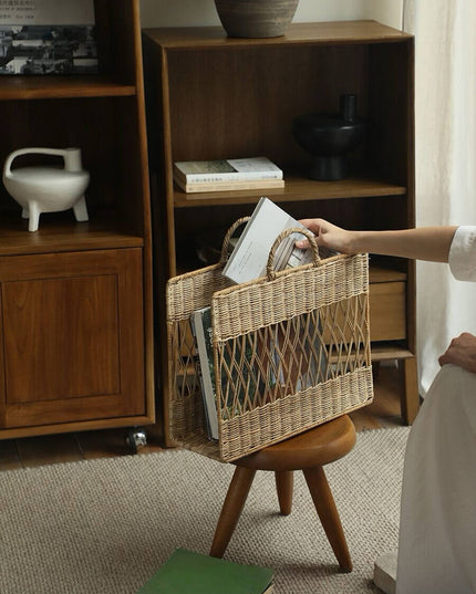Rattan Botanical Magazine Storage Basket