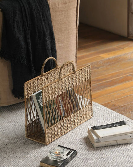 Rattan Botanical Magazine Storage Basket