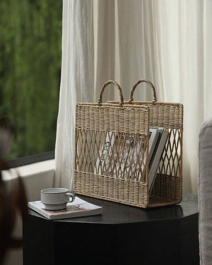Rattan Botanical Magazine Storage Basket