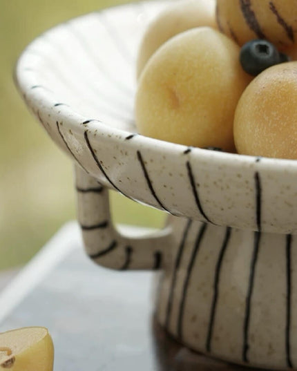 Striped Ceramic Vintage Fruit Decor Plate