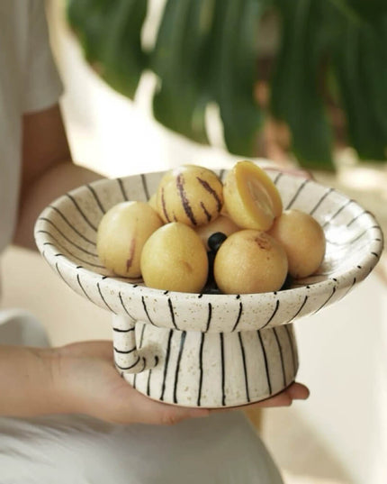 Striped Ceramic Vintage Fruit Decor Plate