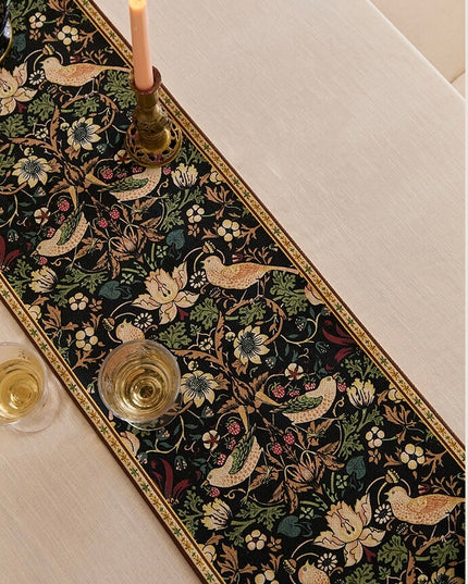 Garden Bird Fringed Table Runner - Morris Painting