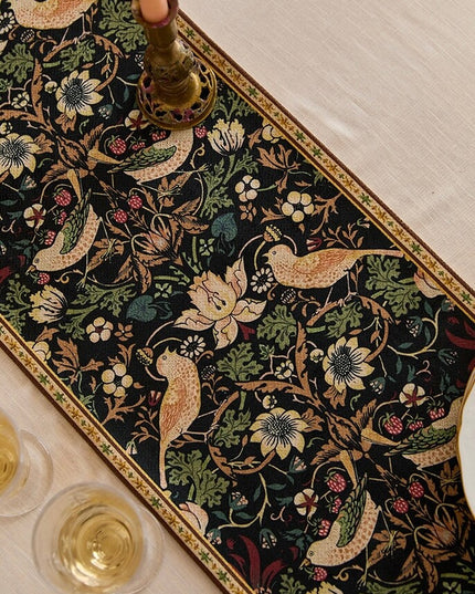 Garden Bird Fringed Table Runner - Morris Painting