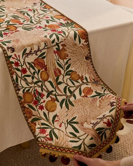 Retro Pomegranate Parrot Table Runner - Morris Painting