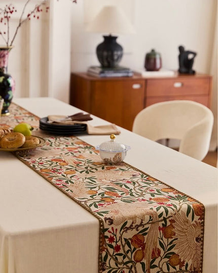 Retro Pomegranate Parrot Table Runner - Morris Painting