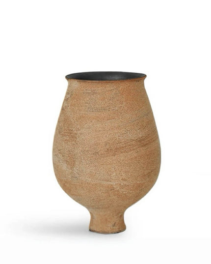 Vintage Orange Rough Pottery Vase