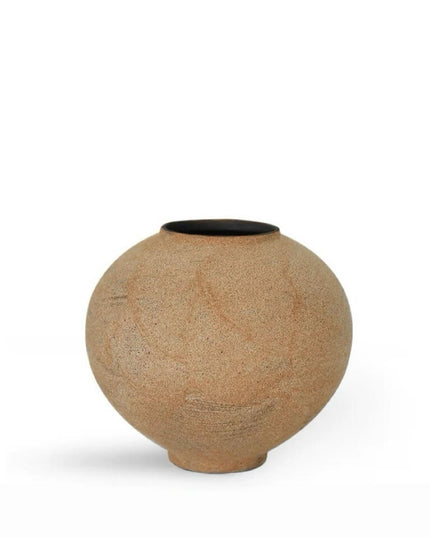 Vintage Orange Rough Pottery Vase