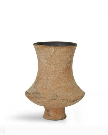 Vintage Orange Rough Pottery Vase