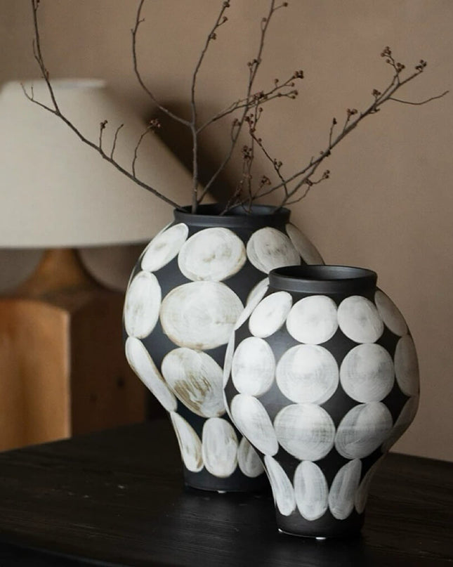 Hand-painted Wabi Sabi Style Ceramic Vase