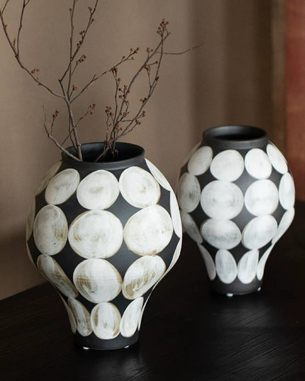 Hand-painted Wabi Sabi Style Ceramic Vase
