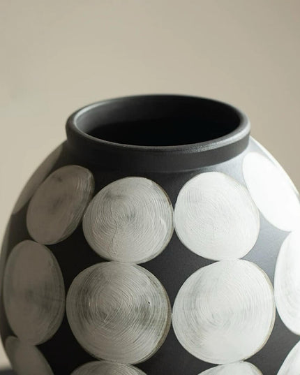 Hand-painted Wabi Sabi Style Ceramic Vase