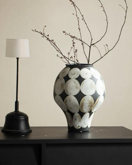 Hand-painted Wabi Sabi Style Ceramic Vase