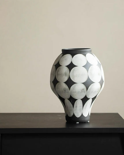 Hand-painted Wabi Sabi Style Ceramic Vase
