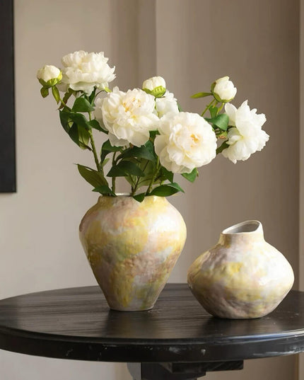 Hand-painted Wabi-sabi Ceramic Vase
