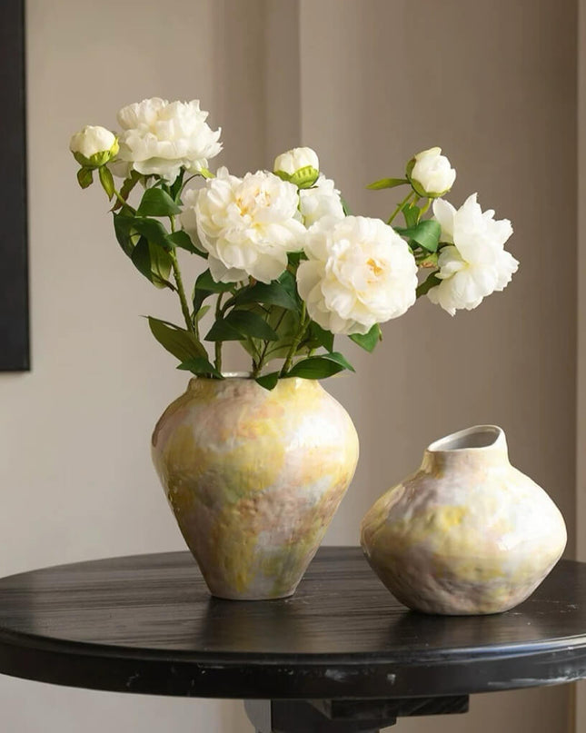 Hand-painted Wabi-sabi Ceramic Vase