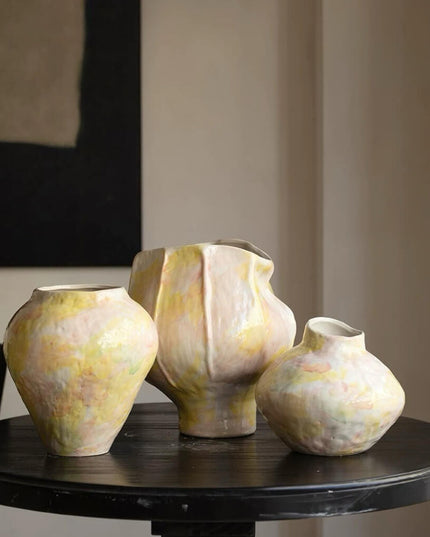 Hand-painted Wabi-sabi Ceramic Vase