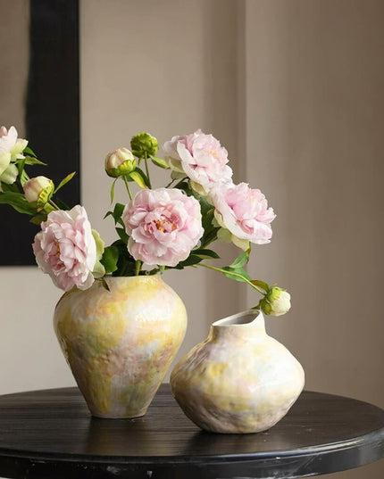 Hand-painted Wabi-sabi Ceramic Vase