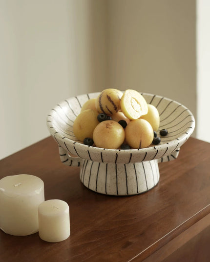 Striped Ceramic Vintage Fruit Decor Plate