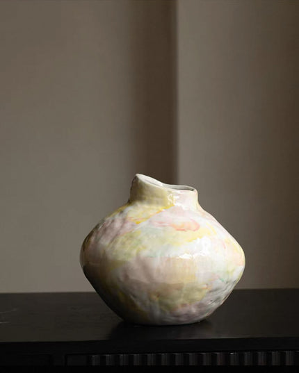 Hand-painted Wabi-sabi Ceramic Vase
