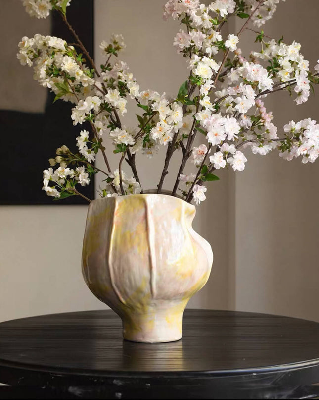 Hand-painted Wabi-sabi Ceramic Vase