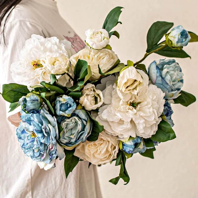 Deluxe Artificial Paeony & Peony Bouquet  Set& Stems
