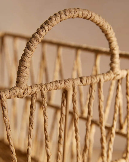 Hand-woven rattan storage basket