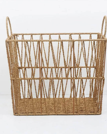 Hand-woven rattan storage basket