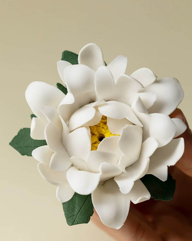 Handmade ceramic lily incense holder