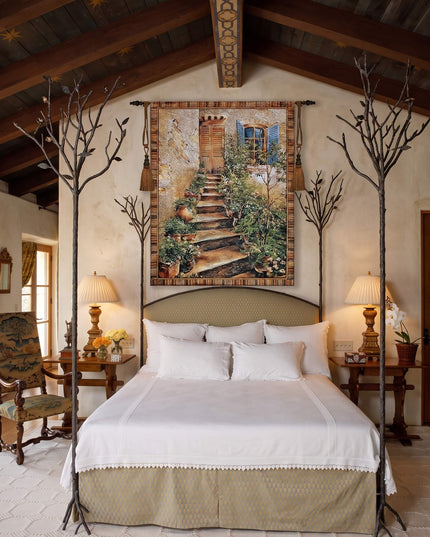 Italian Tuscan Villa Belgian Jacquard Tapestry Wall Hanging